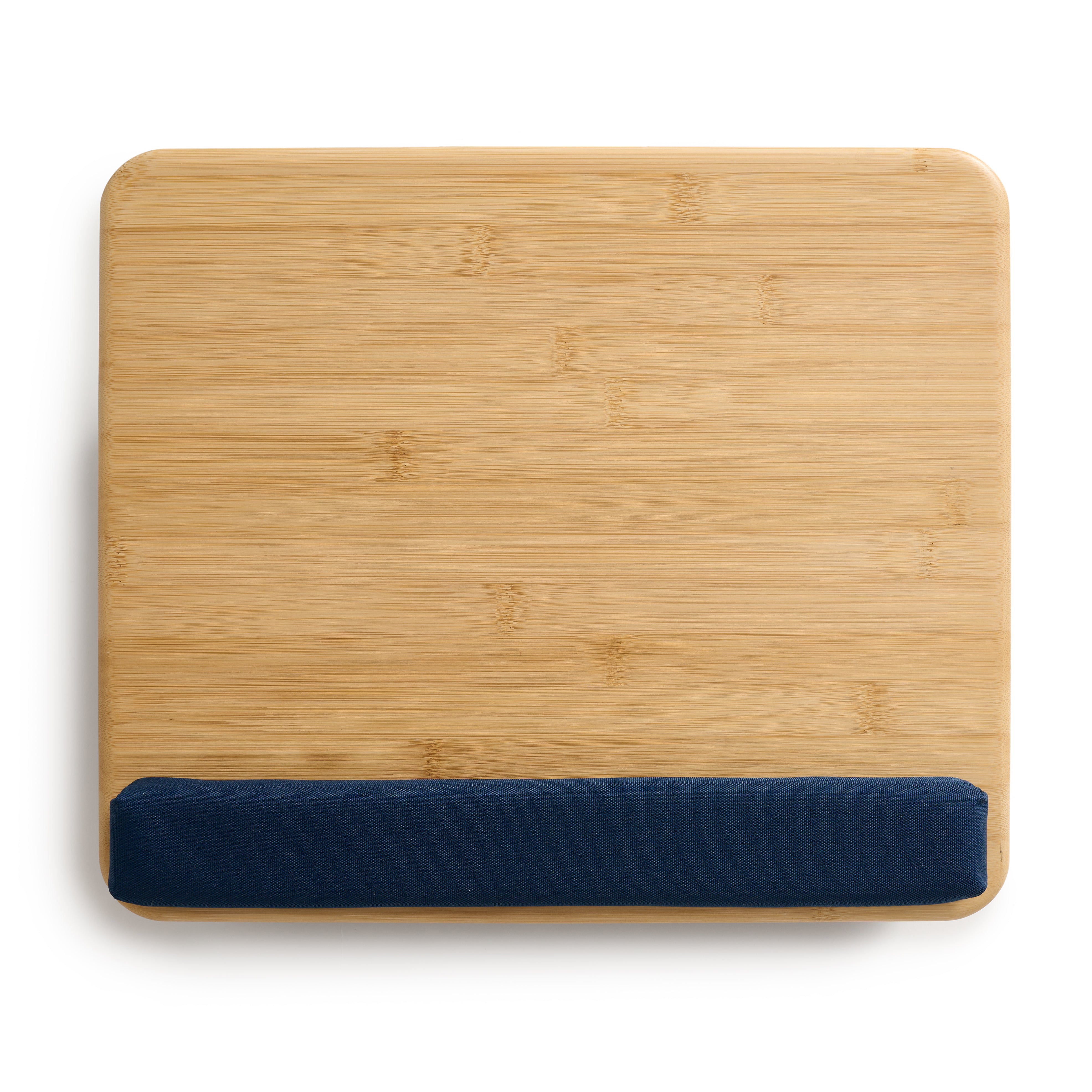 Vue de dessus de la tablette ergonomique coussinée en bambou ARICO avec coussin de maintien