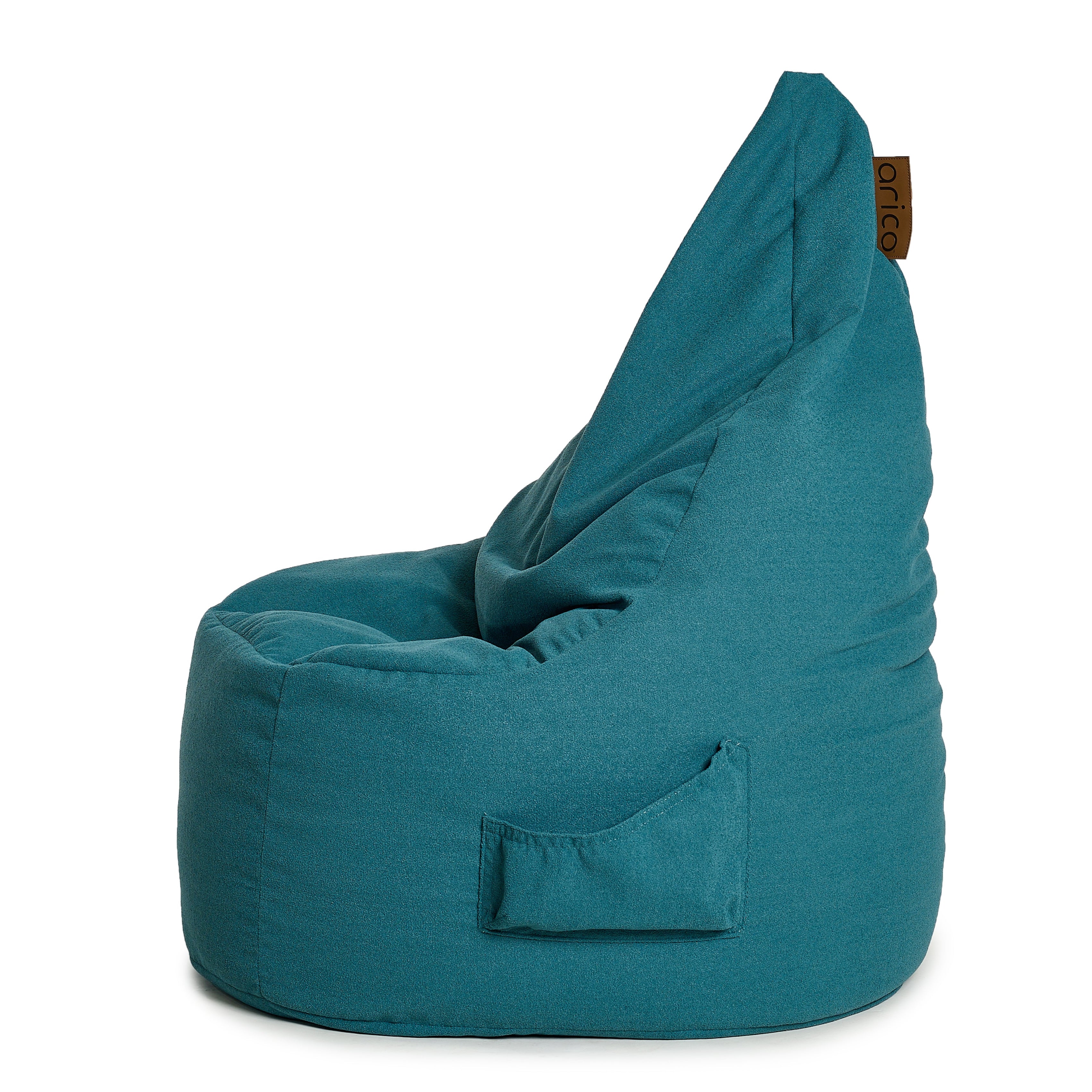 Bean bag Ergo Adulte vu de profile, ARICO, avec un tissu doux, fait au Canada