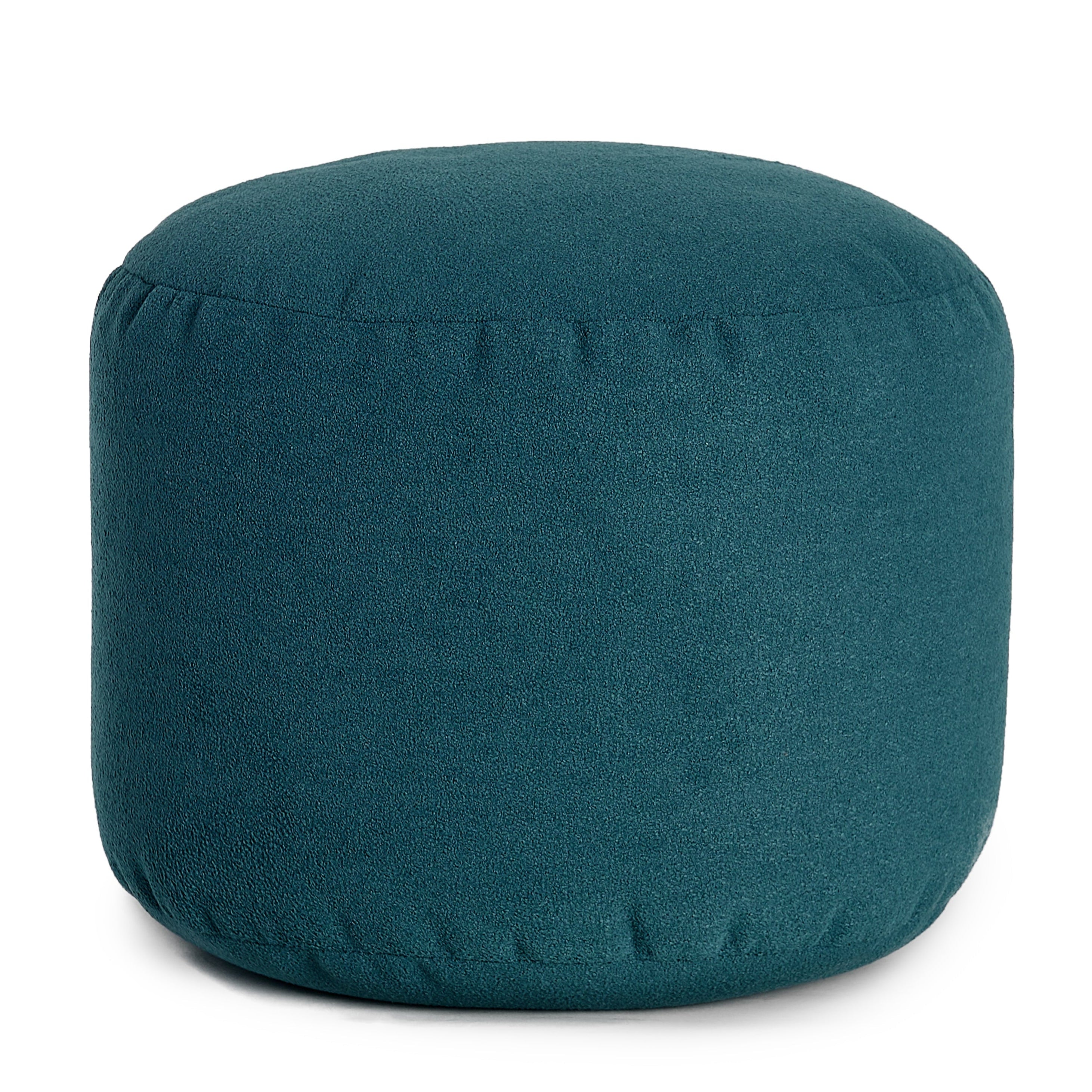 Pouf repose pieds, avec un tissu doux, fait au Canada, ARICO, couleur Bleu Agave