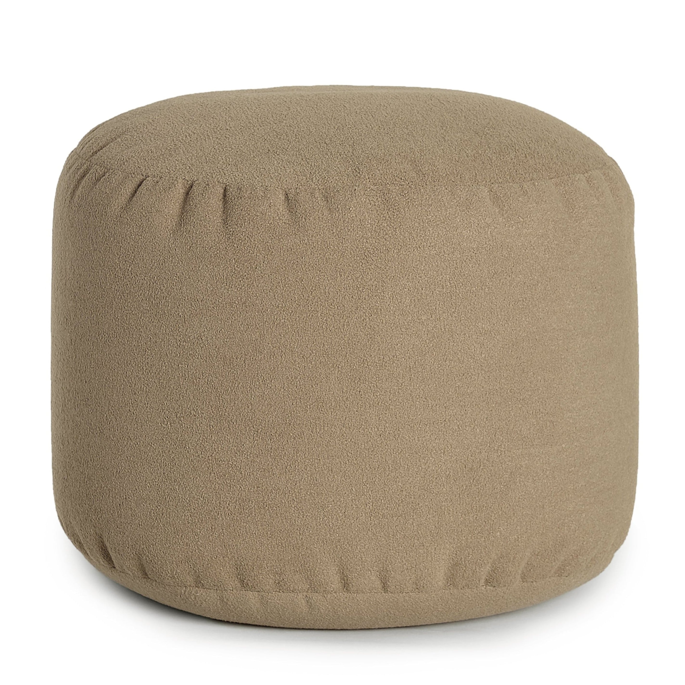 Pouf repose pieds, avec un tissu doux, fait au Canada, ARICO, couleur Brun Amande