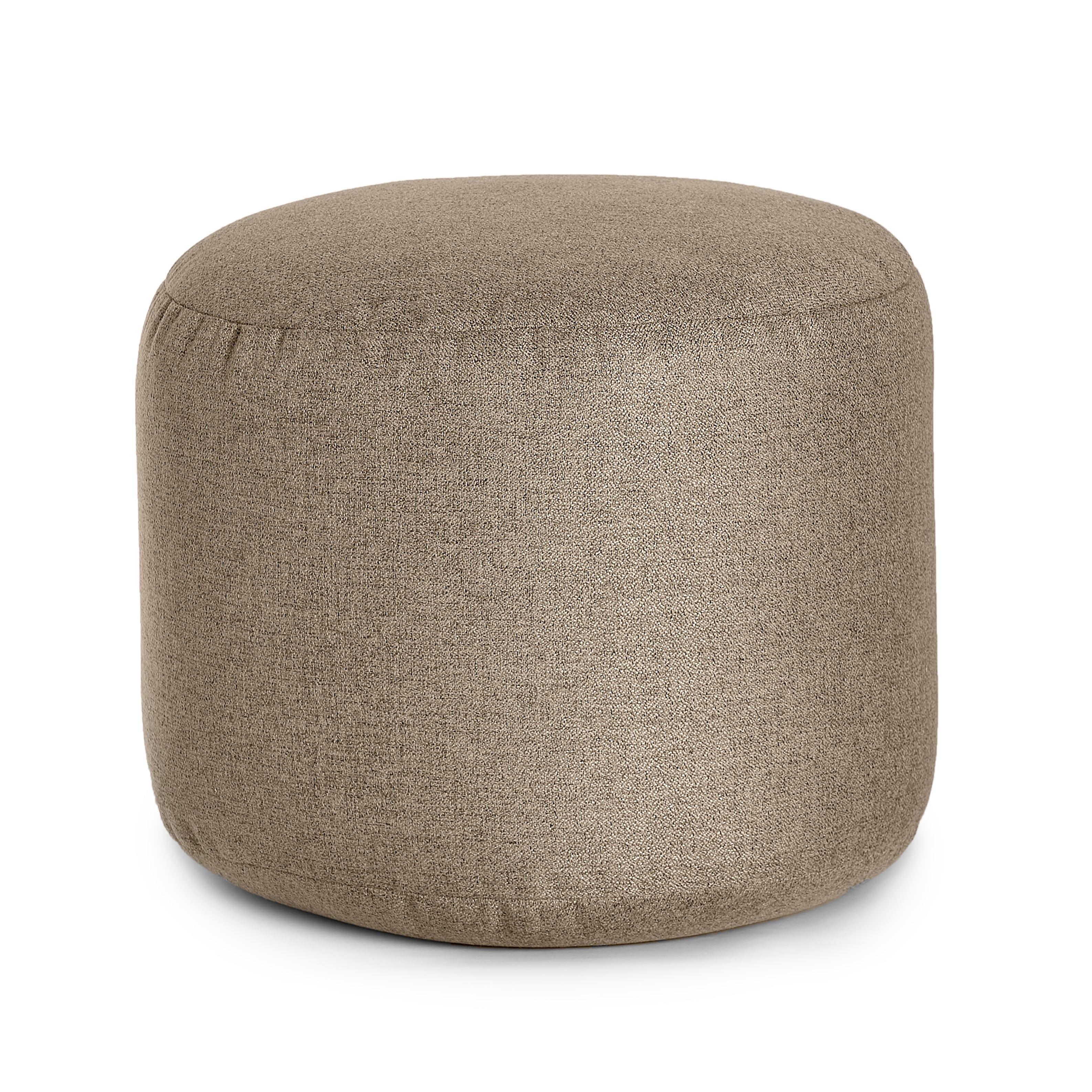 Round Ottoman and Footrest - Sepia