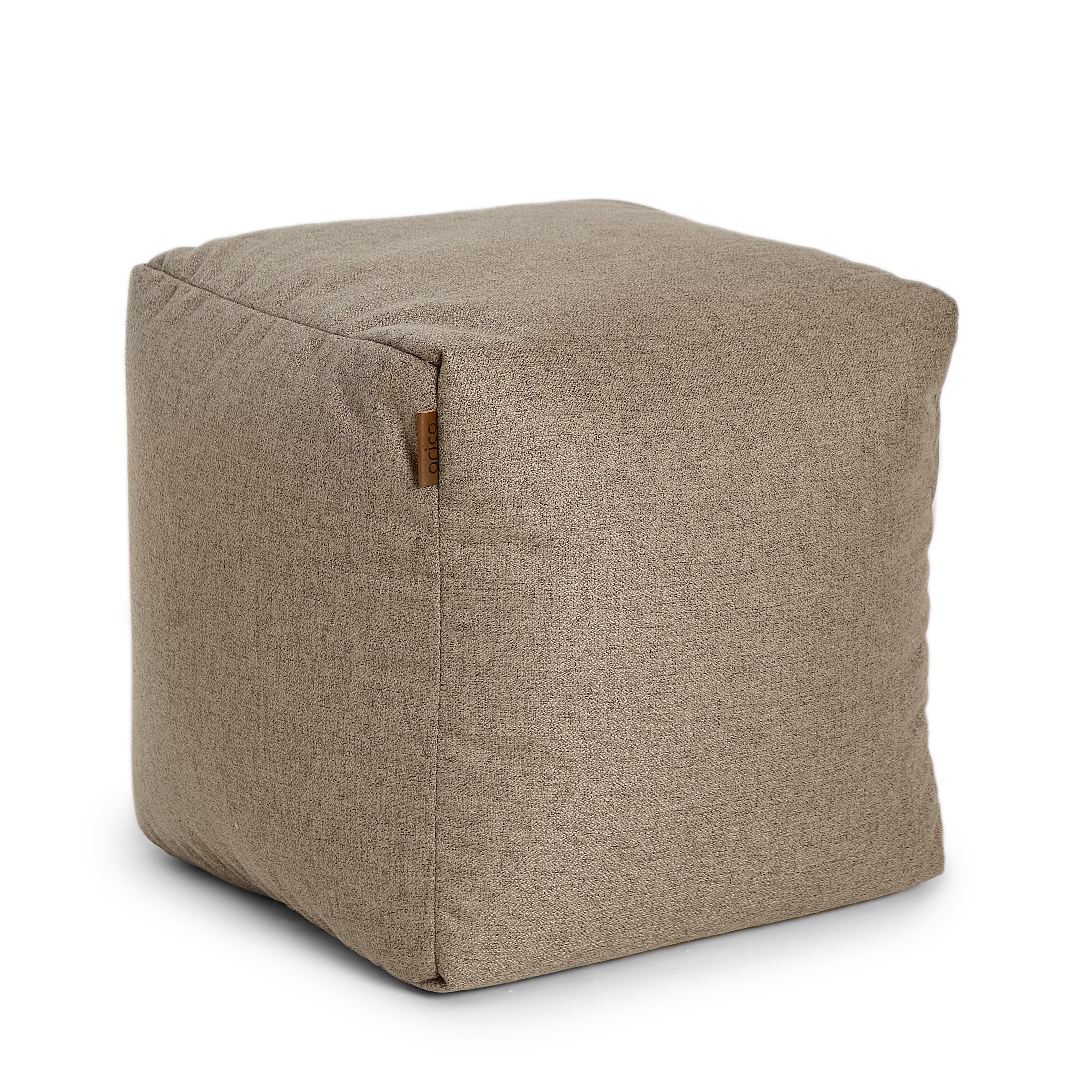 Square Ottoman and Footrest - Sepia