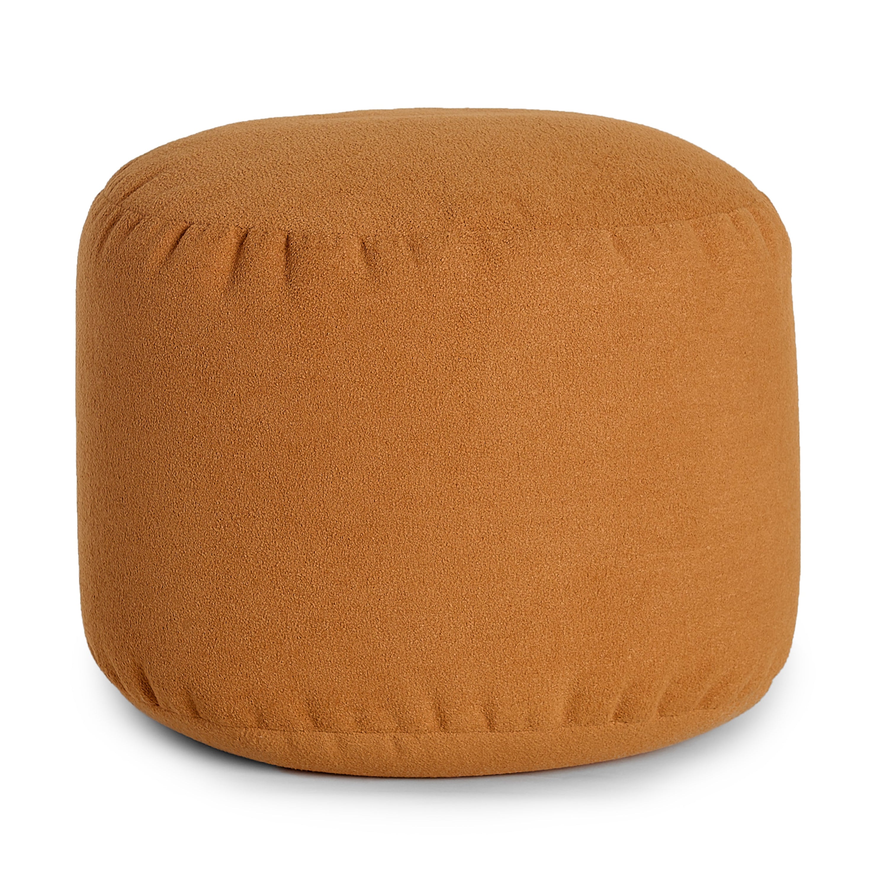 Pouf repose pieds, avec un tissu doux, fait au Canada, ARICO, couleur Orange Terracotta