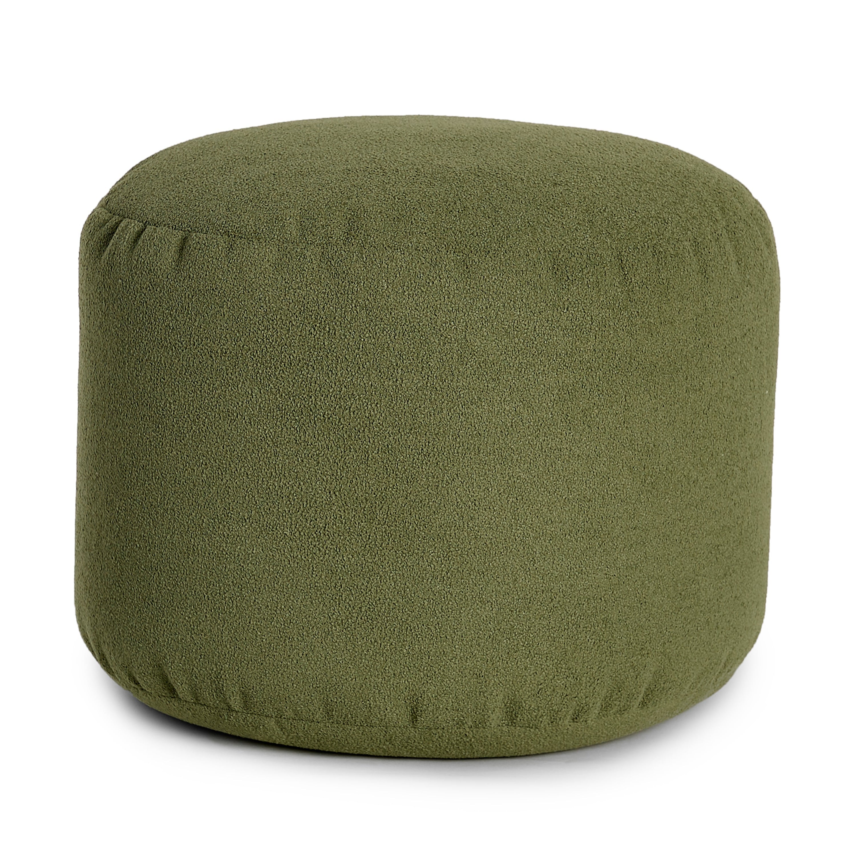 Pouf repose pieds, avec un tissu doux, fait au Canada, ARICO, couleur Vert Sauge